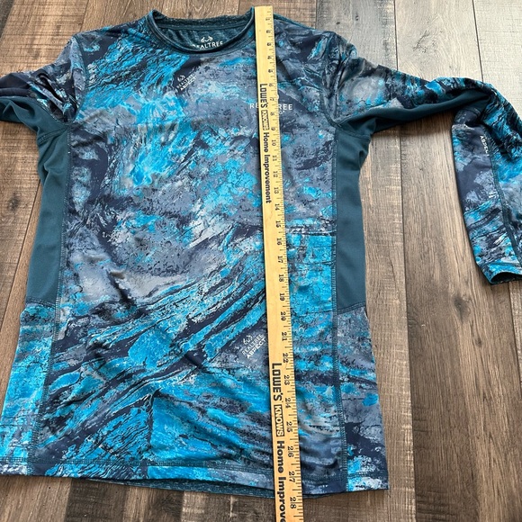 Realtree Aspect Mens Blue Camo Long Sleeve Performance Fishing Shirt Small - Picture 5 of 7